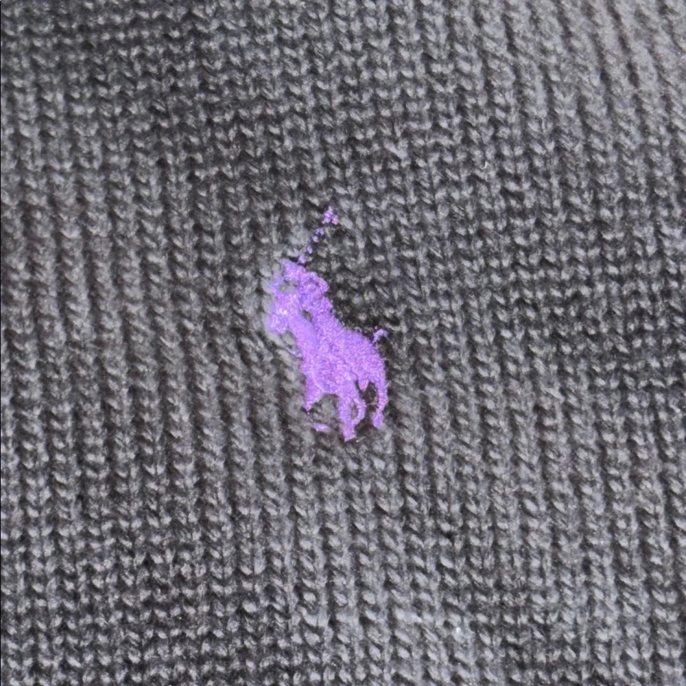 Polo Half-Zip Sweater Size XXL POLO Quarter zip Black Sweater with Purple Logo